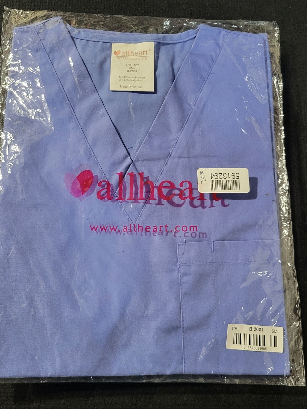 Allheart Lavender V-Neck Medical Scrubs Set - SML